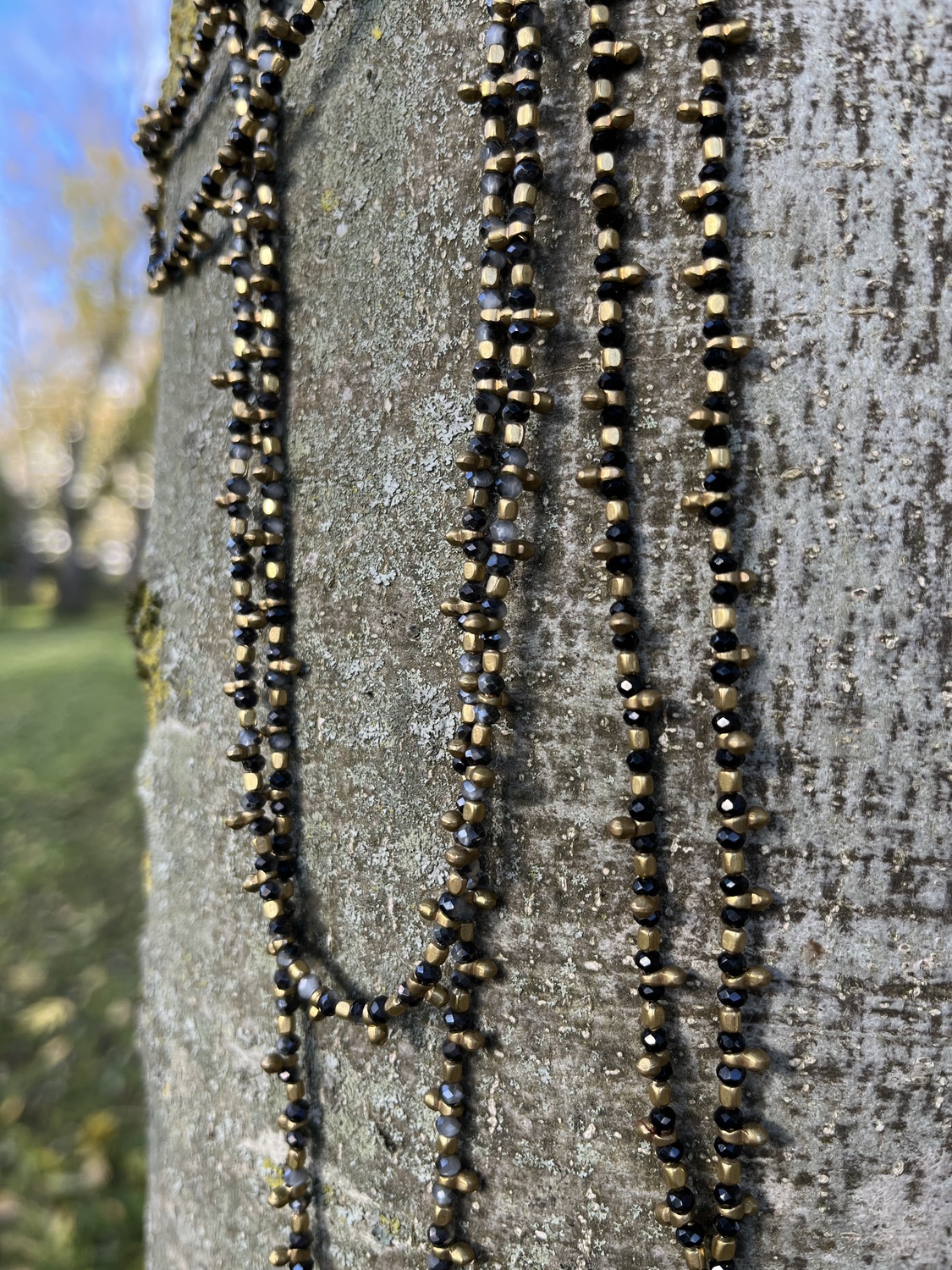 Messing-Halskette gold-schwarz mit Schweif – Bild 6