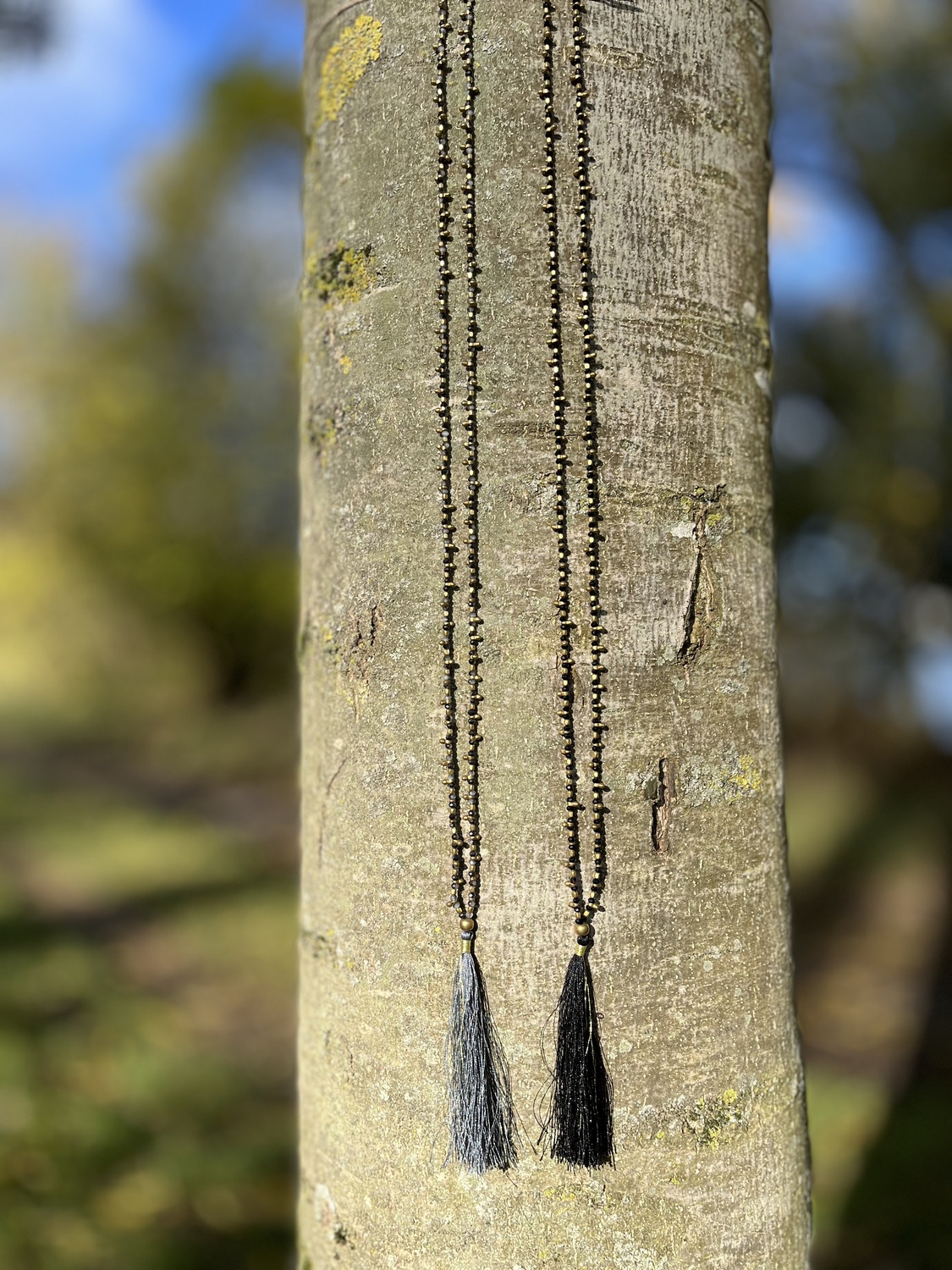 Messing-Halskette gold-schwarz mit Schweif – Bild 7