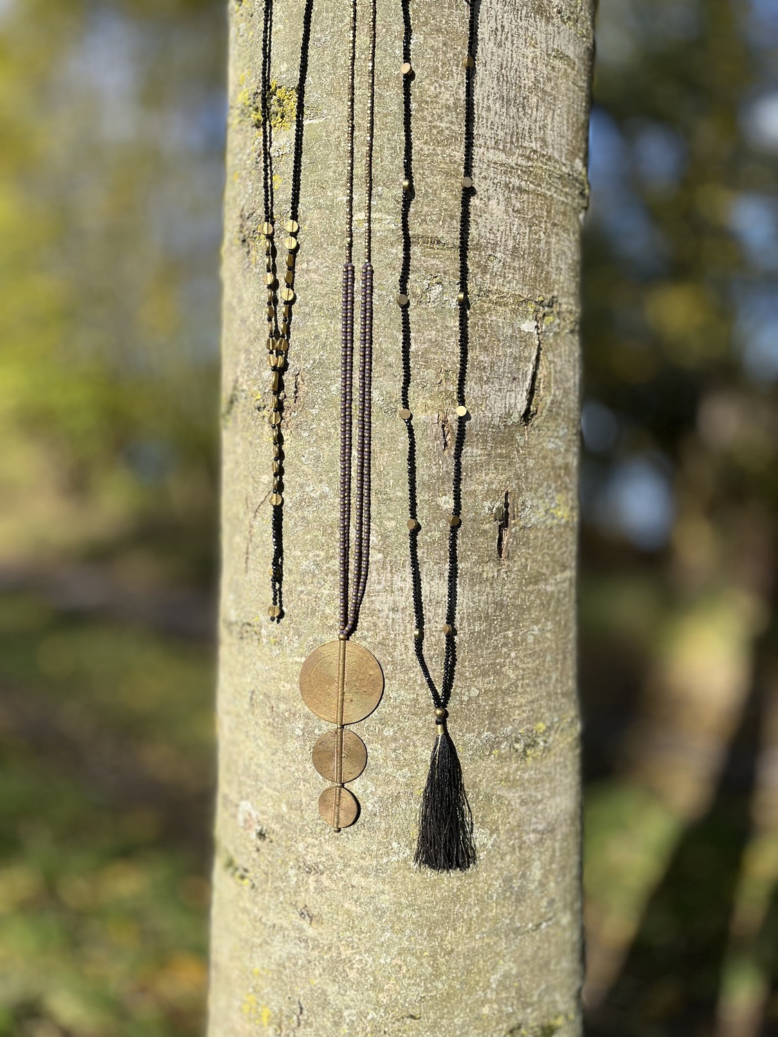 Messing-Halskette gold-schwarz mit Schweif – Bild 9