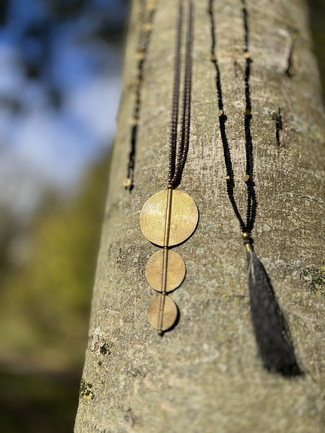 Messing-Halskette gold-schwarz mit Schweif – Bild 10