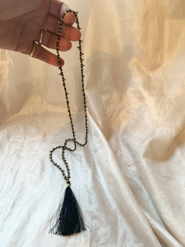 Messing-Halskette gold-schwarz mit Schweif