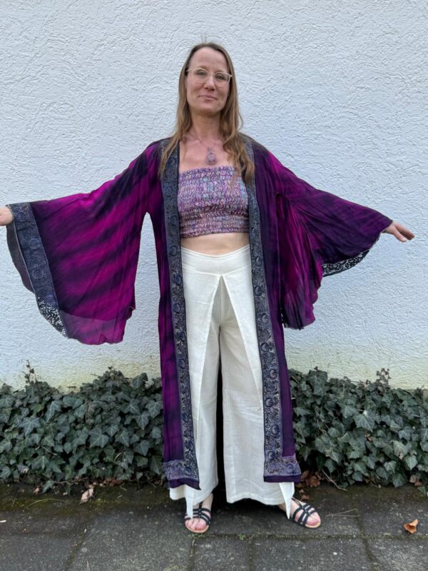Luxuriöser Seidenkimono – edle Farbtöne – Bild 2