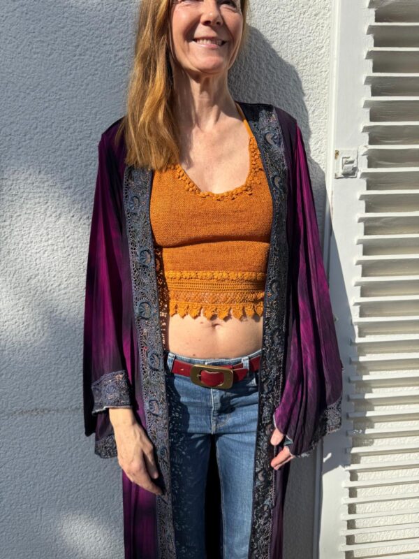 Luxuriöser Seidenkimono – edle Farbtöne – Bild 3